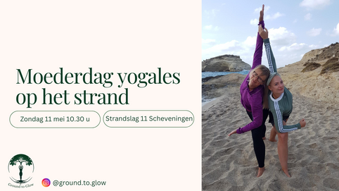 Moederdag Yogales op het strand