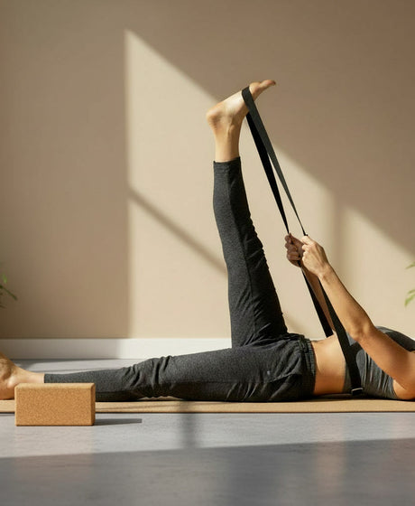 Yoga blokken en straps voor ondersteuning en uitlijning tijdens yoga