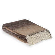 Nieuw-Zeelandse wollen plaid met franjes en warme kleurovergang