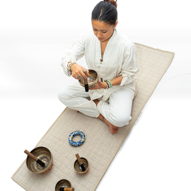 Natuurlijke dikke yogamat van katoen | zacht, ademend en ondersteunend