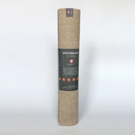 Natuurlijke jute yogamat in rustige tint met geweven oppervlak beige