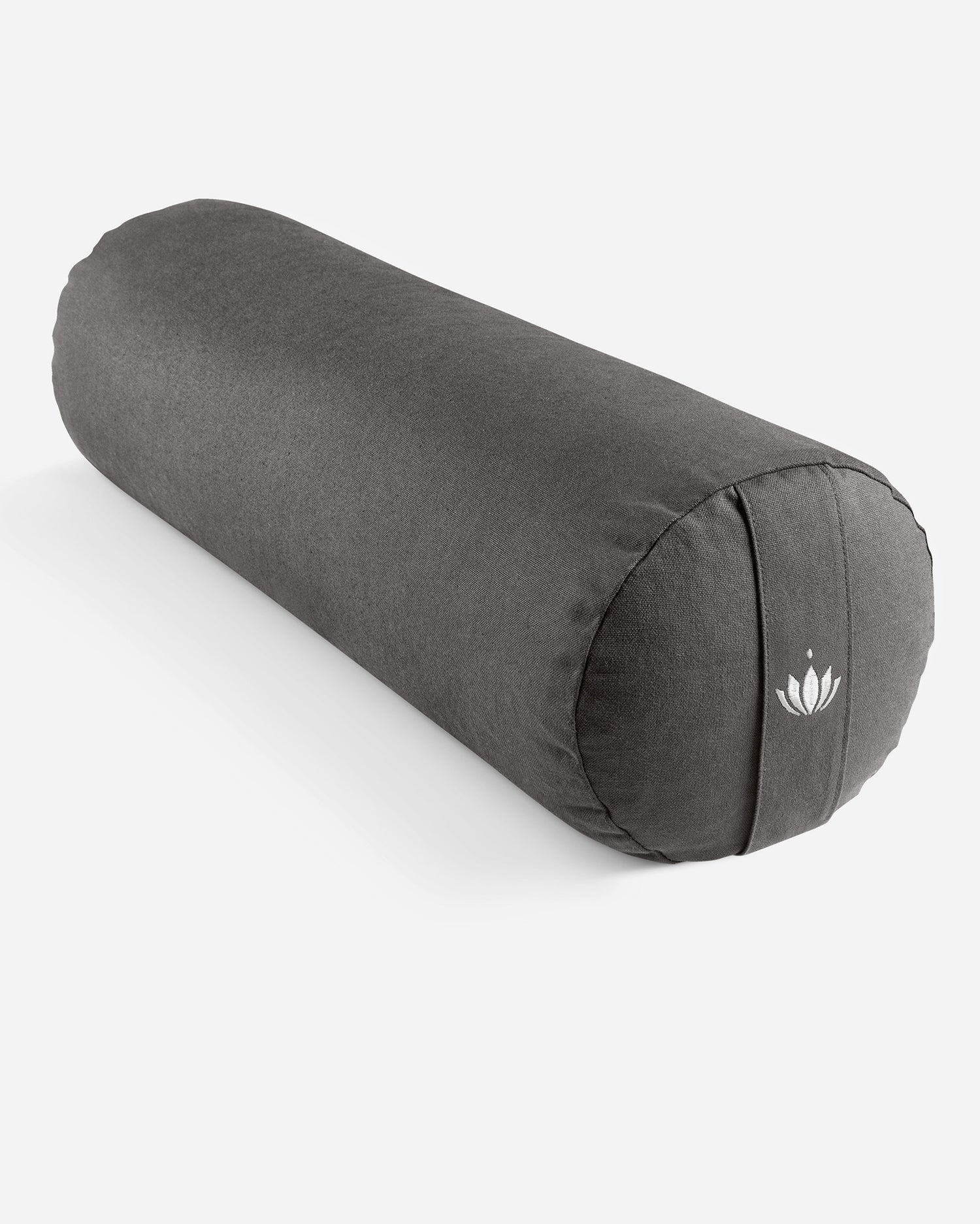 donkergrijze yogabolster voor restorative yoga
