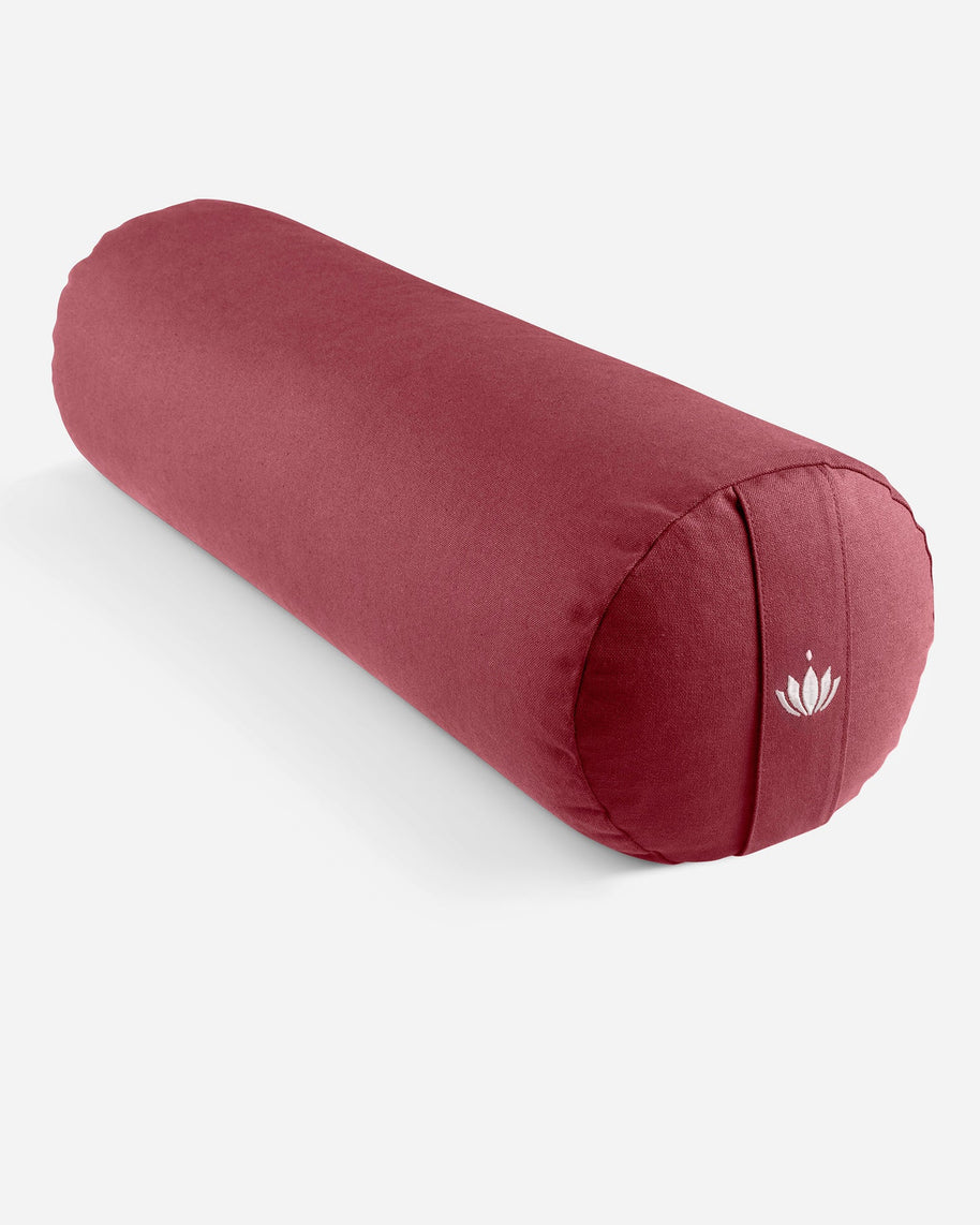 rode yogabolster cilindervormig voor yin yoga