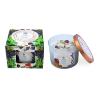 Green Tree geurkaars met edelstenen helende lavendel en recyclebare verpakking