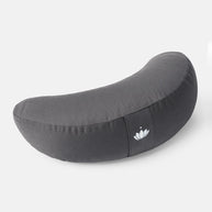 Halvemaan meditatiekussen van biologisch katoen in antraciet grijs