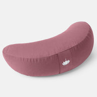 Halvemaan meditatiekussen van biologisch katoen in diepe aubergine tint