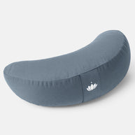 Halvemaan meditatiekussen van biologisch katoen in rustige indigo nevel tint