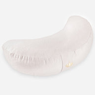 Halvemaan meditatiekussen van biologisch katoen in zachte natuurtint