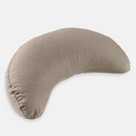 Halvemaan meditatiekussen van biologisch katoen in licht taupe