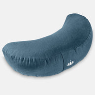 Halvemaan meditatiekussen van biologisch katoen in diep marineblauw