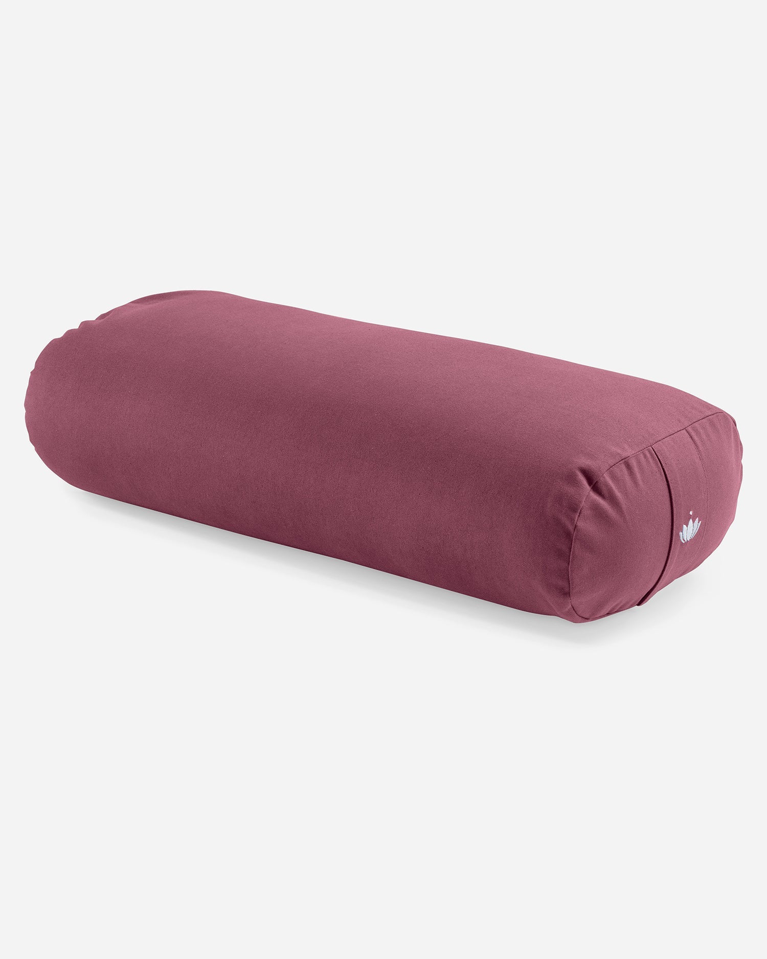 Rechthoekige yoga bolster in zachte kleur voor ontspanning in bordeaux rood