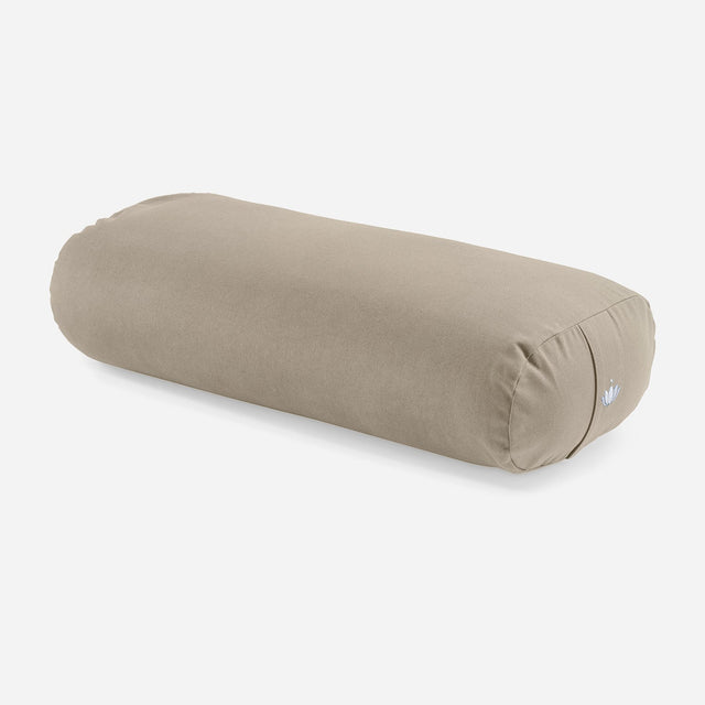 Rechthoekige yoga bolster in zachte kleur voor ontspanning
