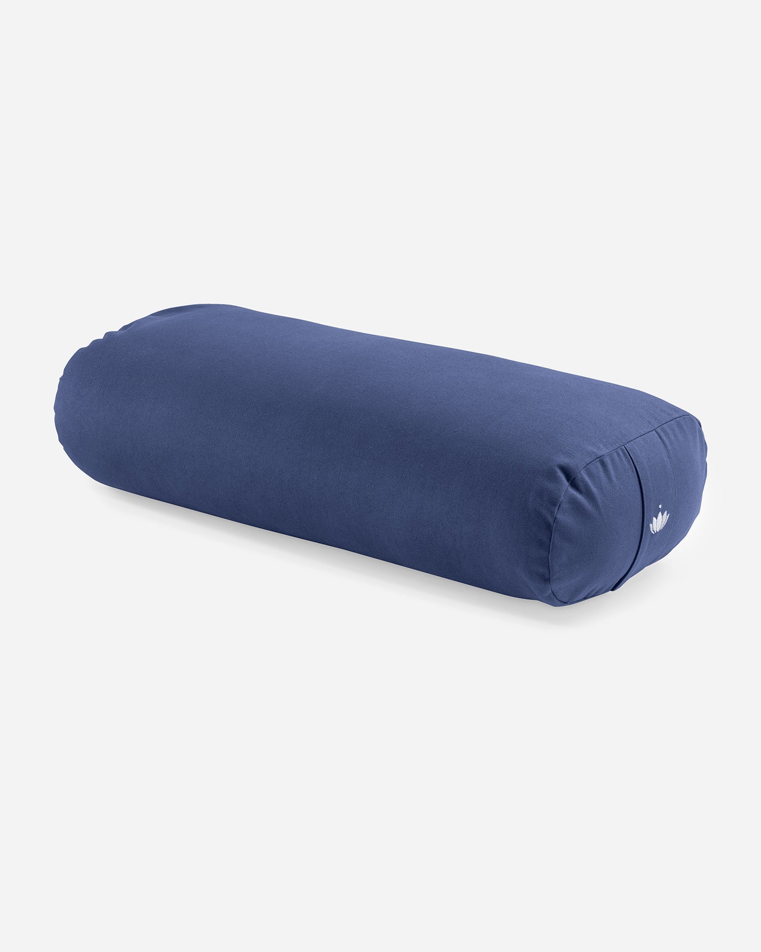 Rechthoekige yoga bolster in zachte kleur voor ontspanning in diep blauw