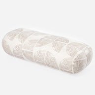 Rechthoekige yoga bolster in zachte kleur voor ontspanning geometrisch print