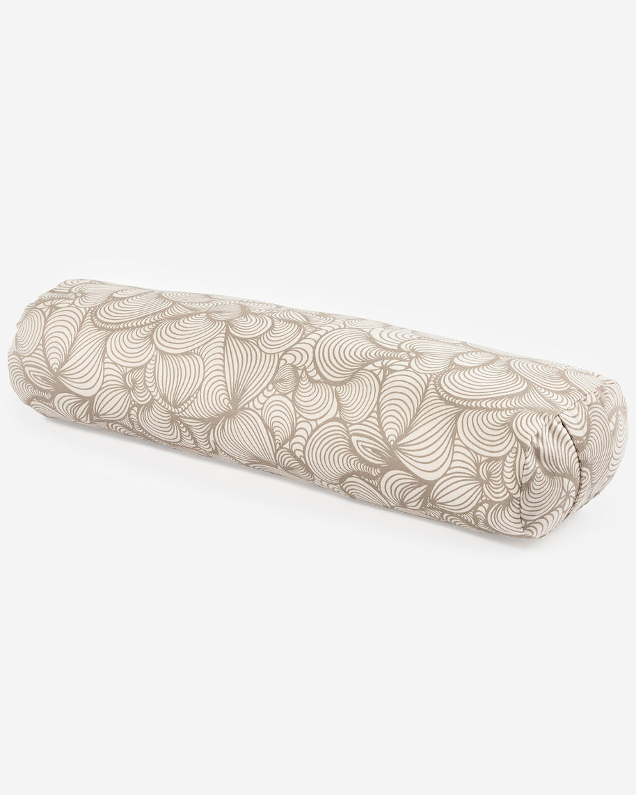Yoga bolster Restorative S met bladeren natuurlijk patroon