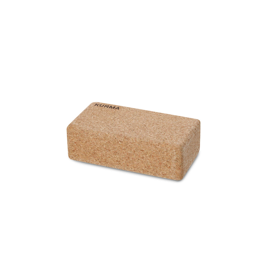 Close-up van de gerecyclede Europese kurkstructuur, tonend het natuurlijke antislip oppervlak dat zorgt voor veiligheid en aarding op de mat. MAat medium