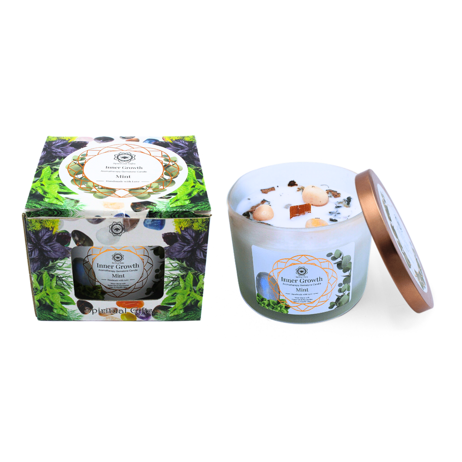 Munt geurkaars in biologische sojawas van Green Tree