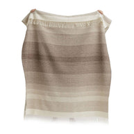 Plaid van Mongoolse wol in natuurlijke beige tinten, ongeverfd en handgeweven