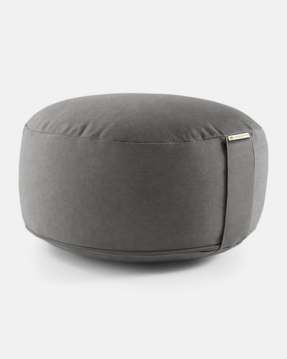 Grijs meditatiekussen van 15 cm met zachte ronde vorm