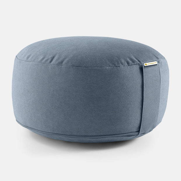Blauwgrijs meditatiekussen van 15 cm hoog