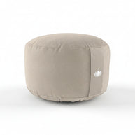 Extra hoog meditatiekussen van Lotuscrafts in naturel light taupe