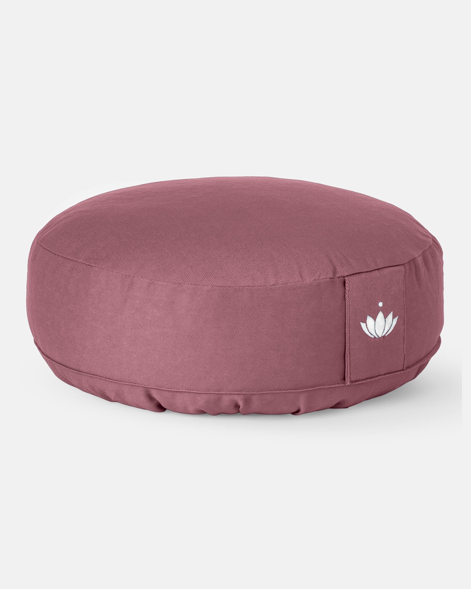 Roze Lotuscrafts meditatiekussen van 10 cm hoog