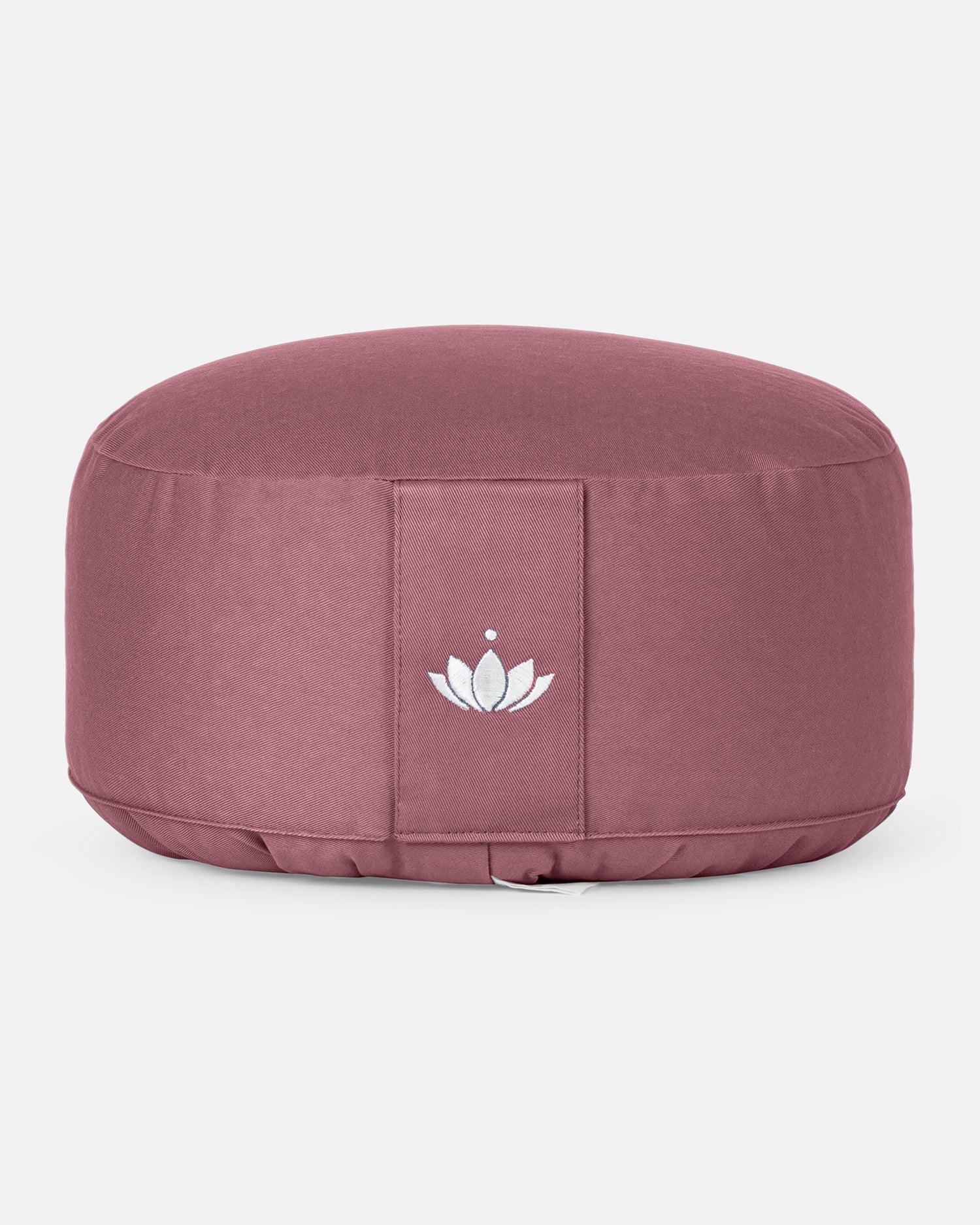 Rond meditatiekussen van biologisch katoen in aubergine
