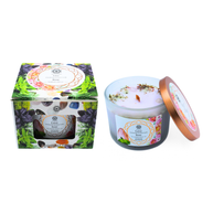 Rozen geurkaars met edelstenen in biologische sojawas van Green Tree