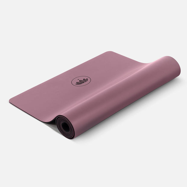 Roze Yogamat PURE opgerold en uitgerold