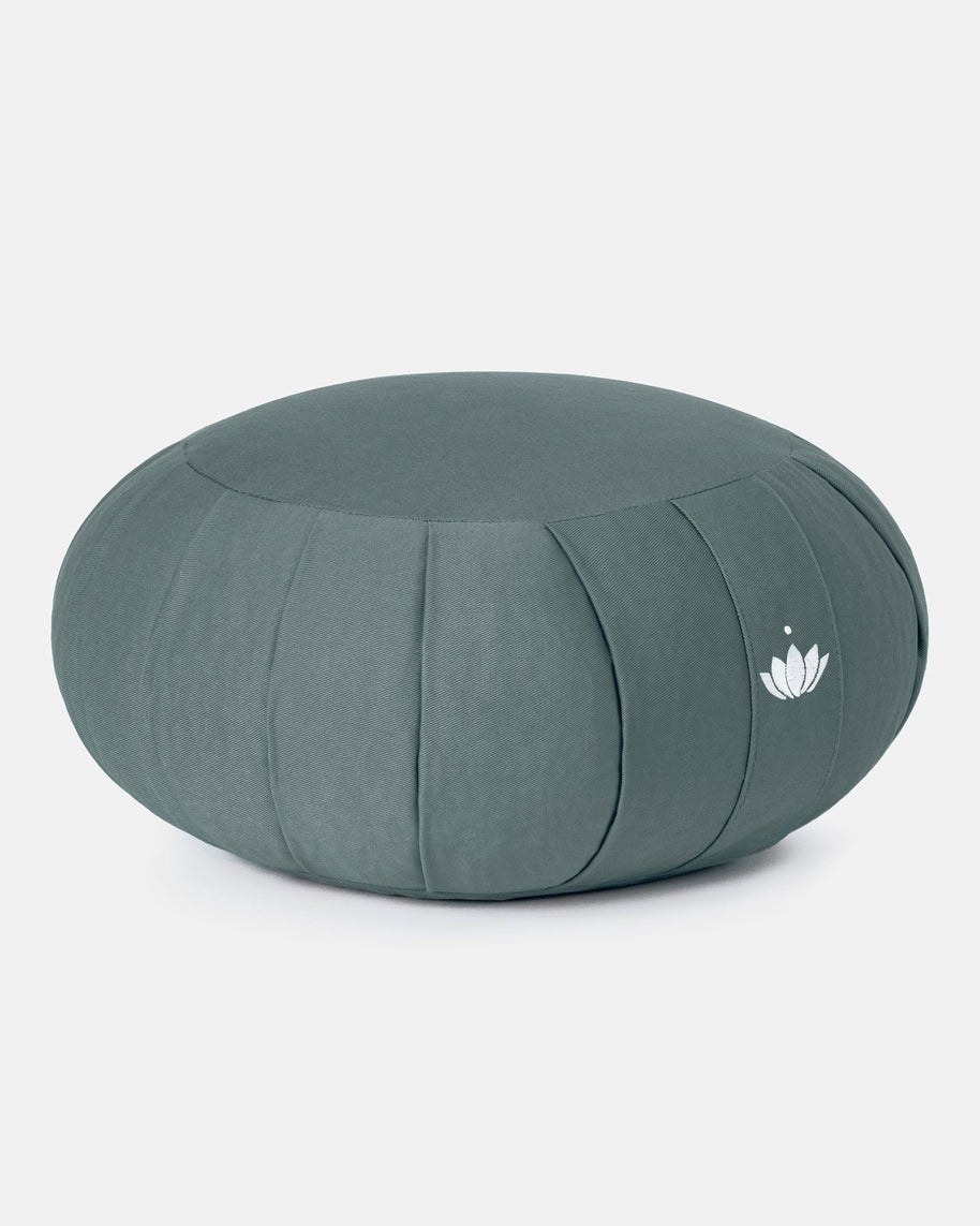 Groenblauw Zafu meditatiekussen met stevige vulling