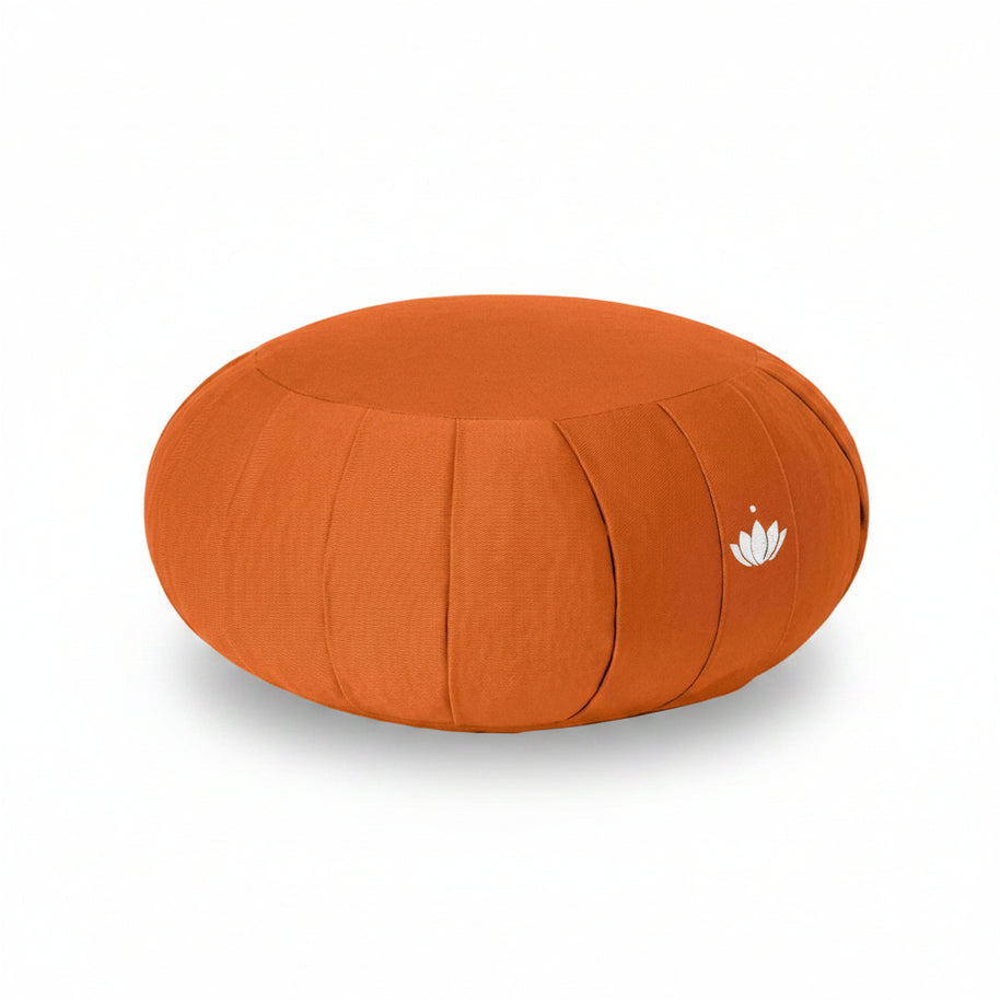 Oranje Zafu meditatiekussen van 15 cm hoog