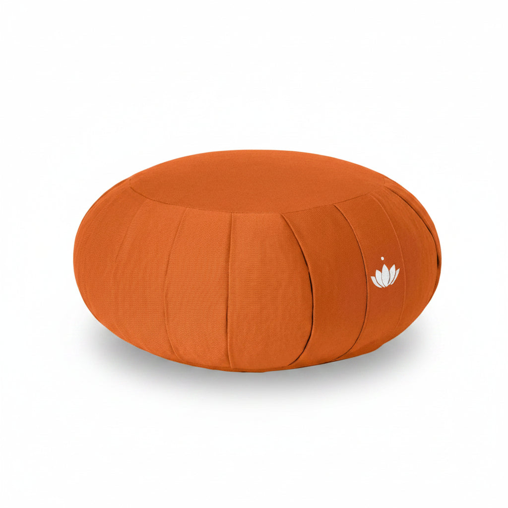 Oranje Zafu meditatiekussen van 15 cm hoog