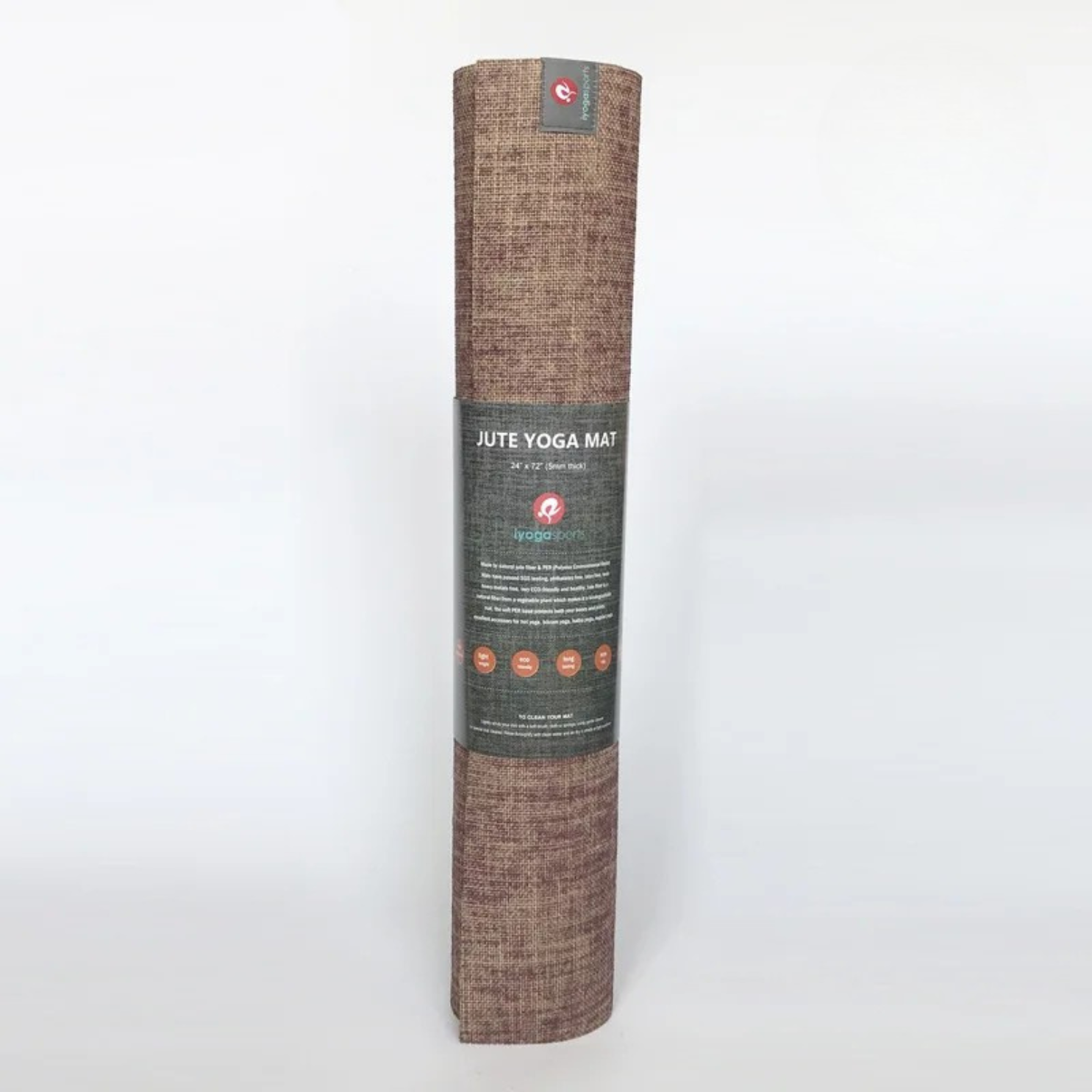 Jute yogamat met natuurlijke uitstraling en stabiele grip rood wijnrood burgundy