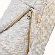 Detail van hoogwaardige ritssluiting van katoenen yogamattas