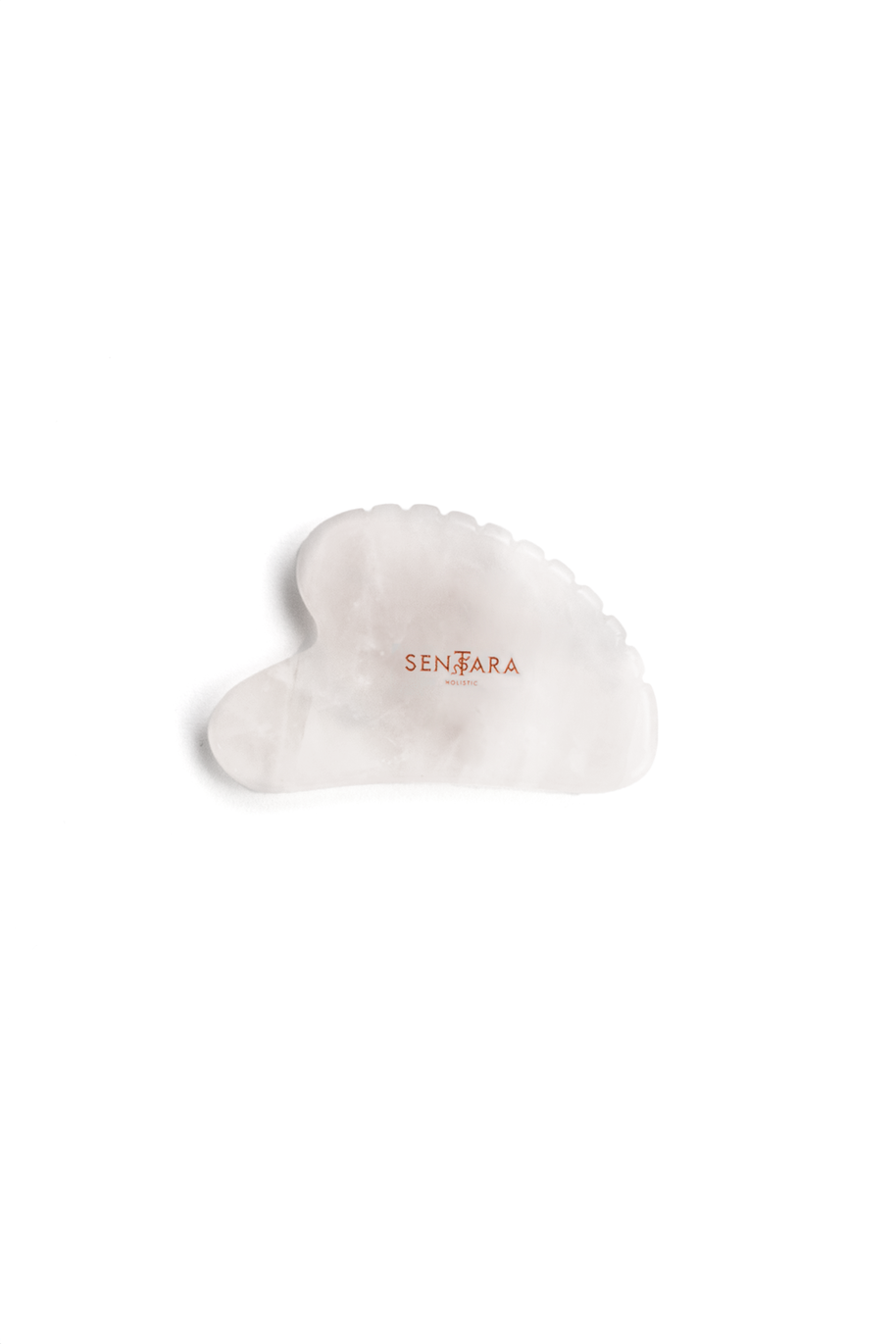 Witte Jade Gua Sha Hart met getande randen