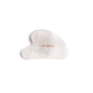 Witte Jade Gua Sha Hart met getande randen