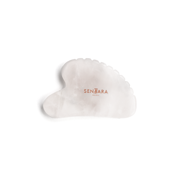 Witte Jade Gua Sha Hart met getande randen