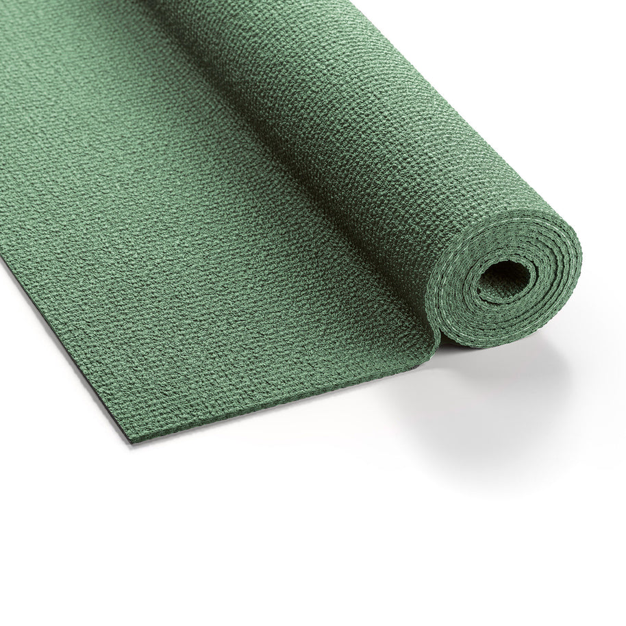 Detail van de open celstructuur van de EXTRA yogamat met krachtige antislip voor stabiliteit tijdens yoga oefeningen. Olijf groen