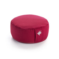 Bordeaux rood rond meditatiekussen met zachte hoes, ideaal voor meditatie en ontspanning