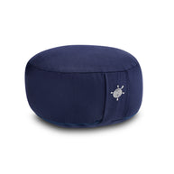 Donkerblauw meditatiekussen met stevige vulling, geschikt voor langdurig comfortabel zitten