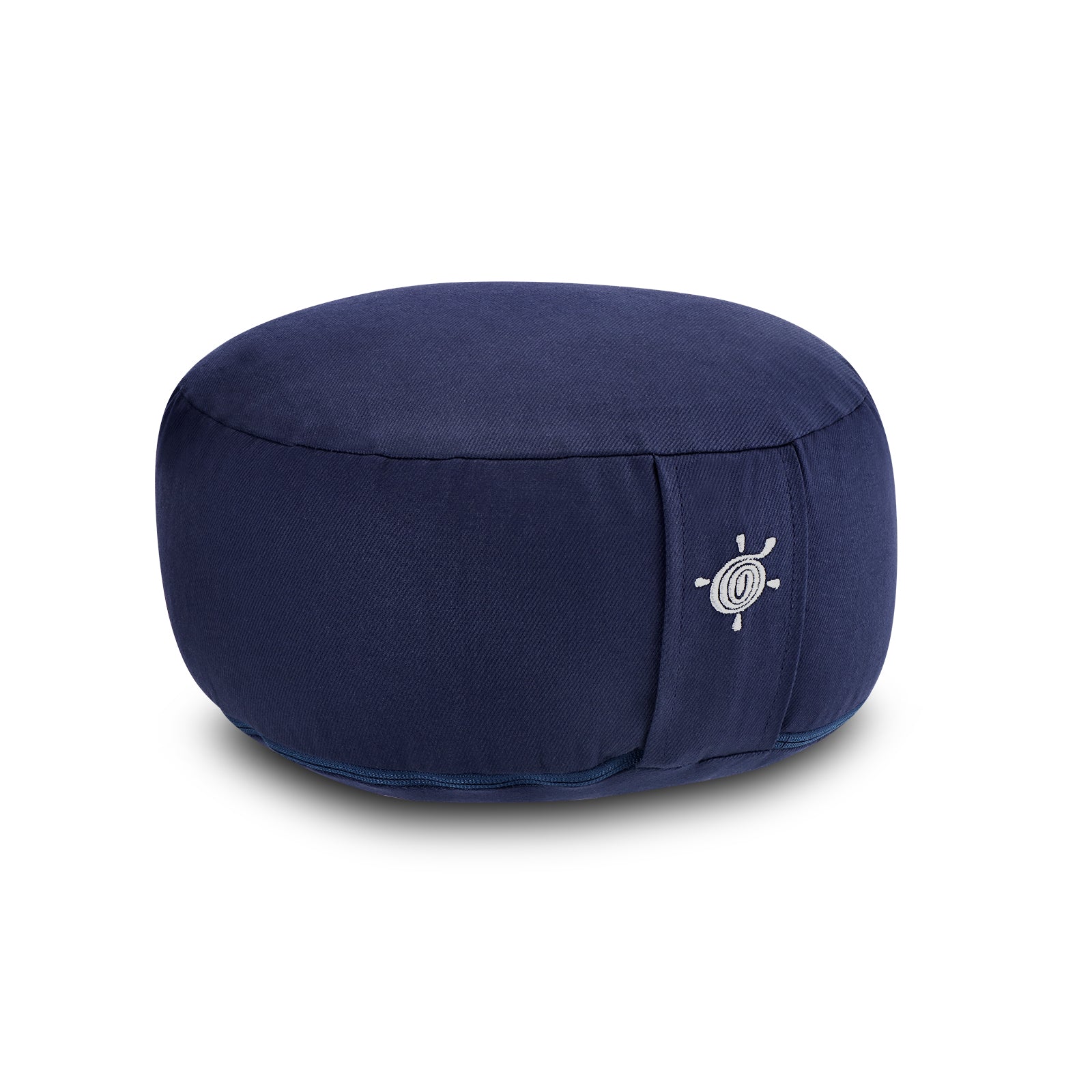 Donkerblauw meditatiekussen met stevige vulling, geschikt voor langdurig comfortabel zitten